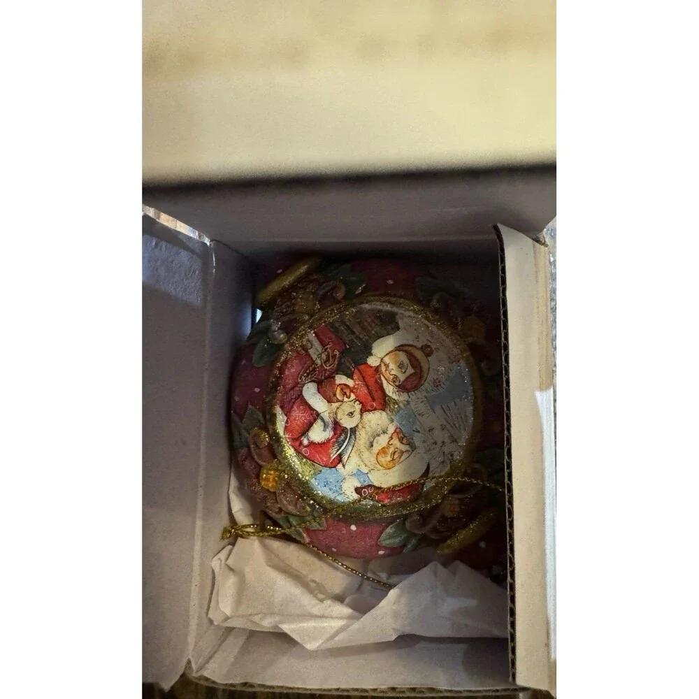 GDeBrekht 6102431 Santa With Boy Scenic Ornament- 3.5 in.